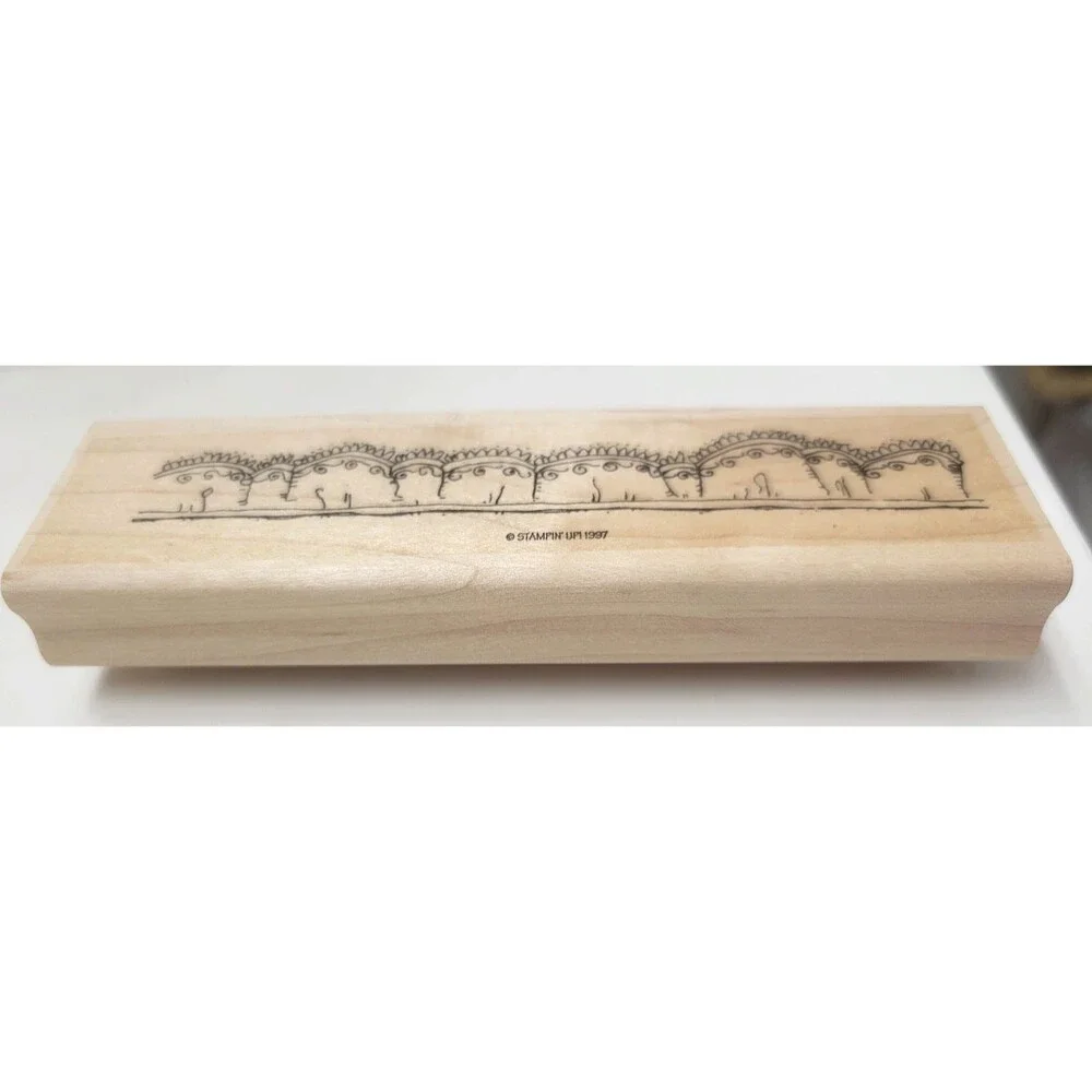 Lace Ribbon Border Rubber Stamp Wood Stampin Up Art Crafts USA 1997 5.5